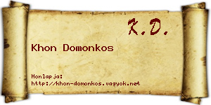 Khon Domonkos névjegykártya